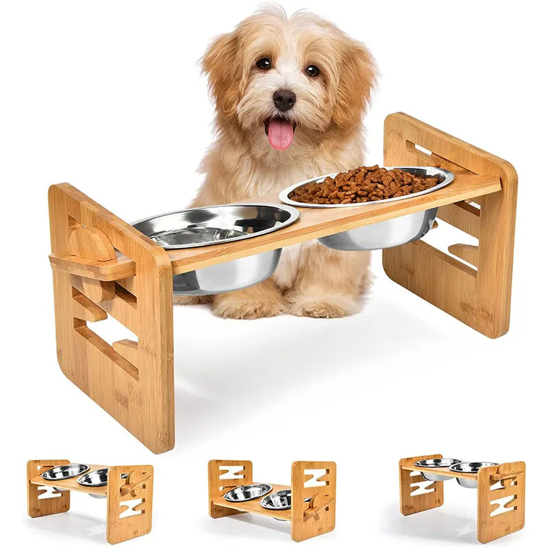 Elevated Bowl for Dog/Cat with Adjustable Stand.