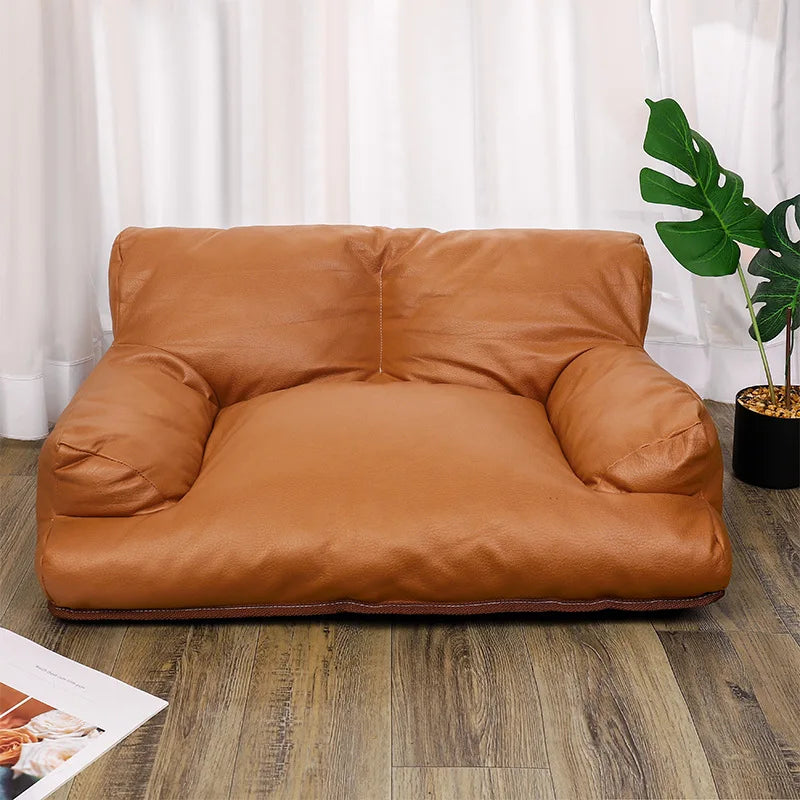 Dog/Cat Leather Bed - Waterproof.