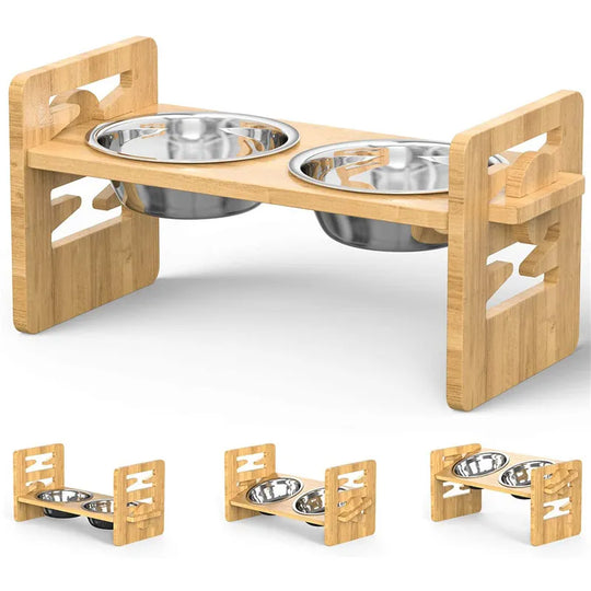 Elevated Bowl for Dog/Cat with Adjustable Stand.